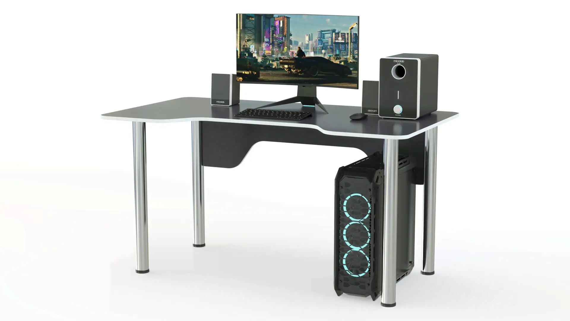 BestMebel Компьютерный стол Геймерский стол Стем 3 BMS, 150х100х75 см-0