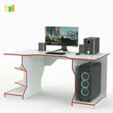 Игровой компьютерный стол Грей 9 белый, красный