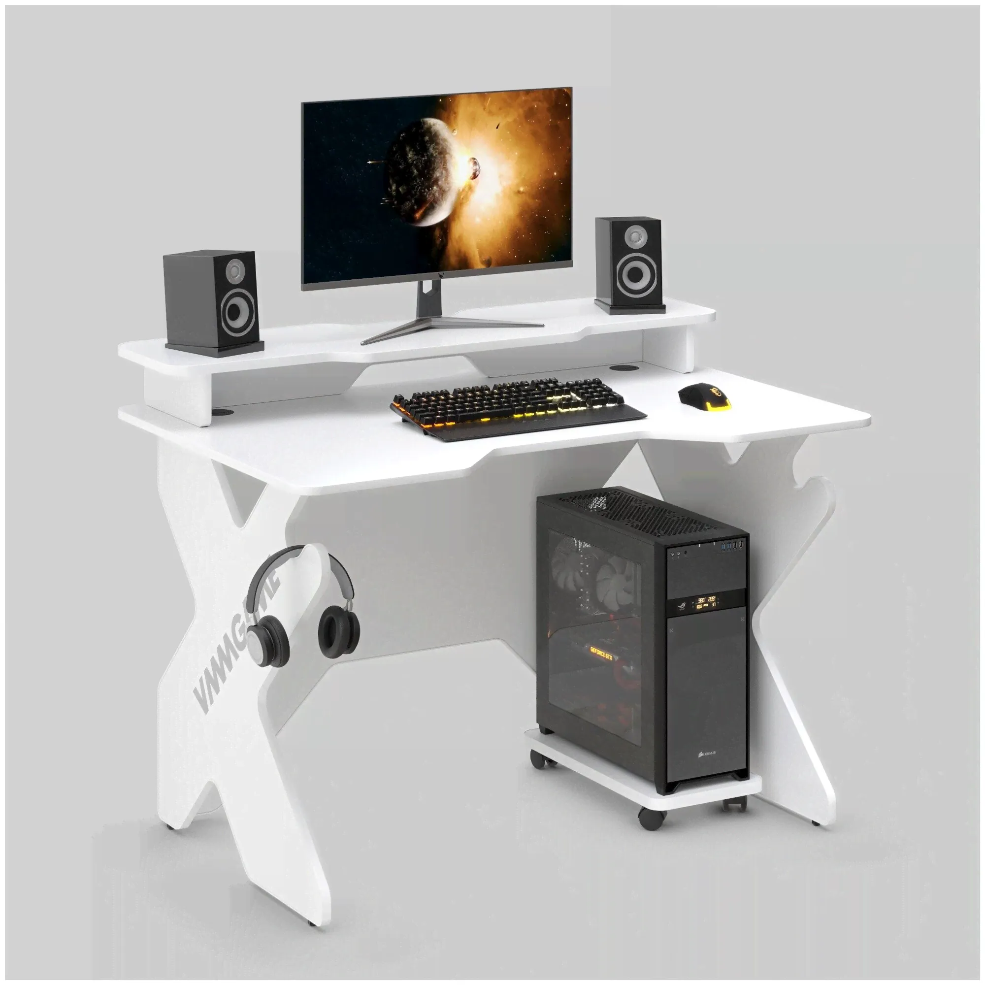 Игровой компьютерный стол VMMGAME SPACE LIGHT White-0