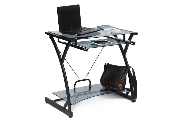 Компьютерный стол TetChair Dark Wader WRX-01, 82х50 см, цвет: стекло тонированное/черный каркас-0