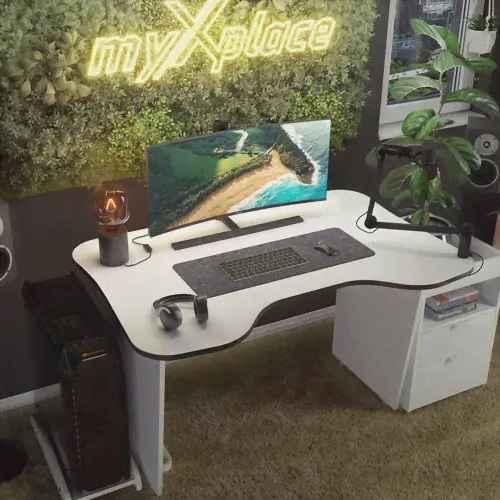 Игровой компьютерный стол FLY Бело черный myXplace Xplace это-0